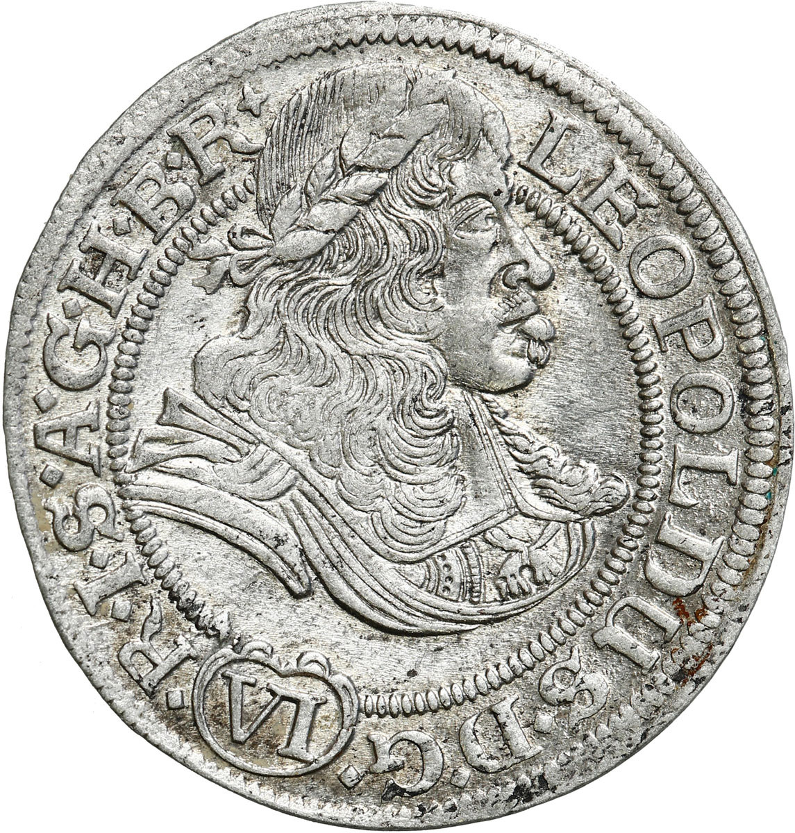 Śląsk. Leopold I (1658-1705). 6 krajcarów 1673 SHS, Wrocław